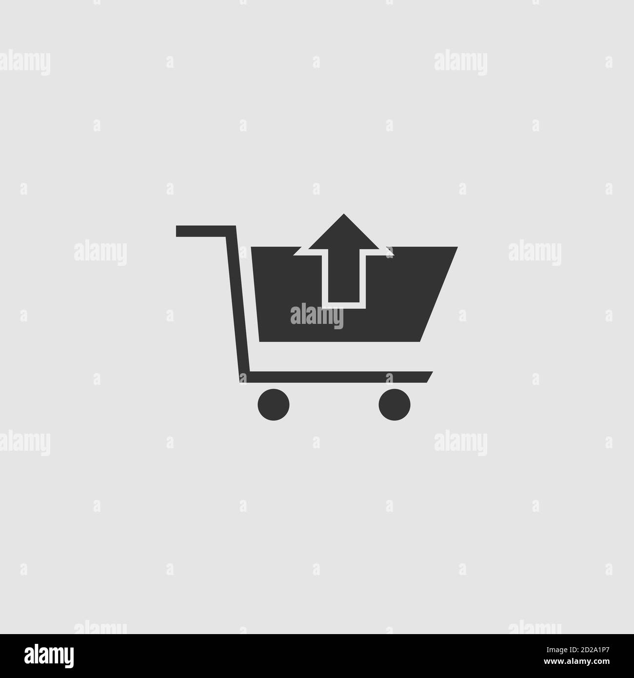 Remove Shopping Cart icon flat. Black pictogram on grey background