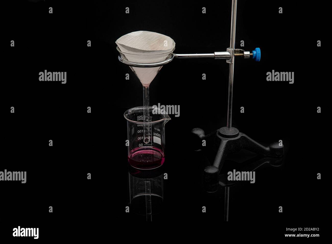 Filter paper in laboratory. Scientists are chemical filtration by