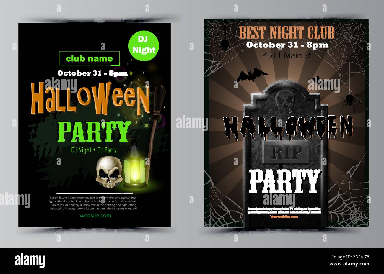Halloween party flyer set vector Stock Vector Image & Art - Alamy