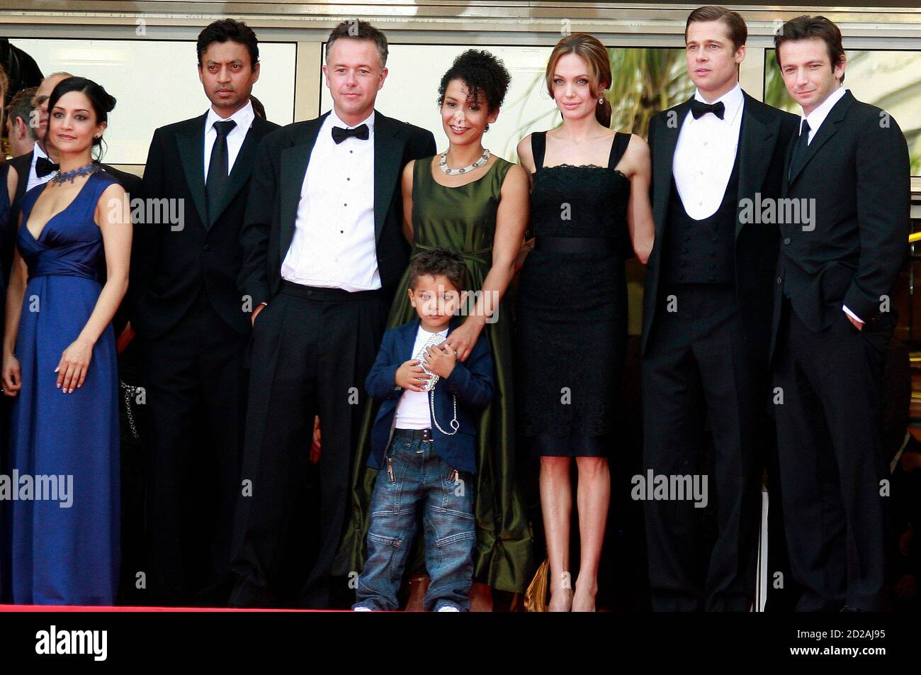 cast-members-archie-panjabi-and-irrfan-khan-british-director-michael-winterbottom-mariane-pearl-her-son-adam-pearl-cast-member-angelina-jolie-producer-brad-pitt-and-cast-member-dan-futterman-l-r-arrive-for