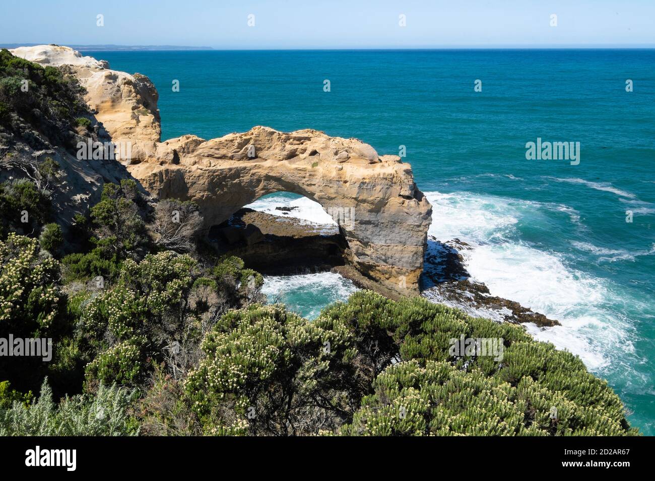 Spectacular rock formation The Arch near Twelve Apostles in Victoria, Australia. Part of the renowned Port Campbell National Park on Great Ocean Road Stock Photo