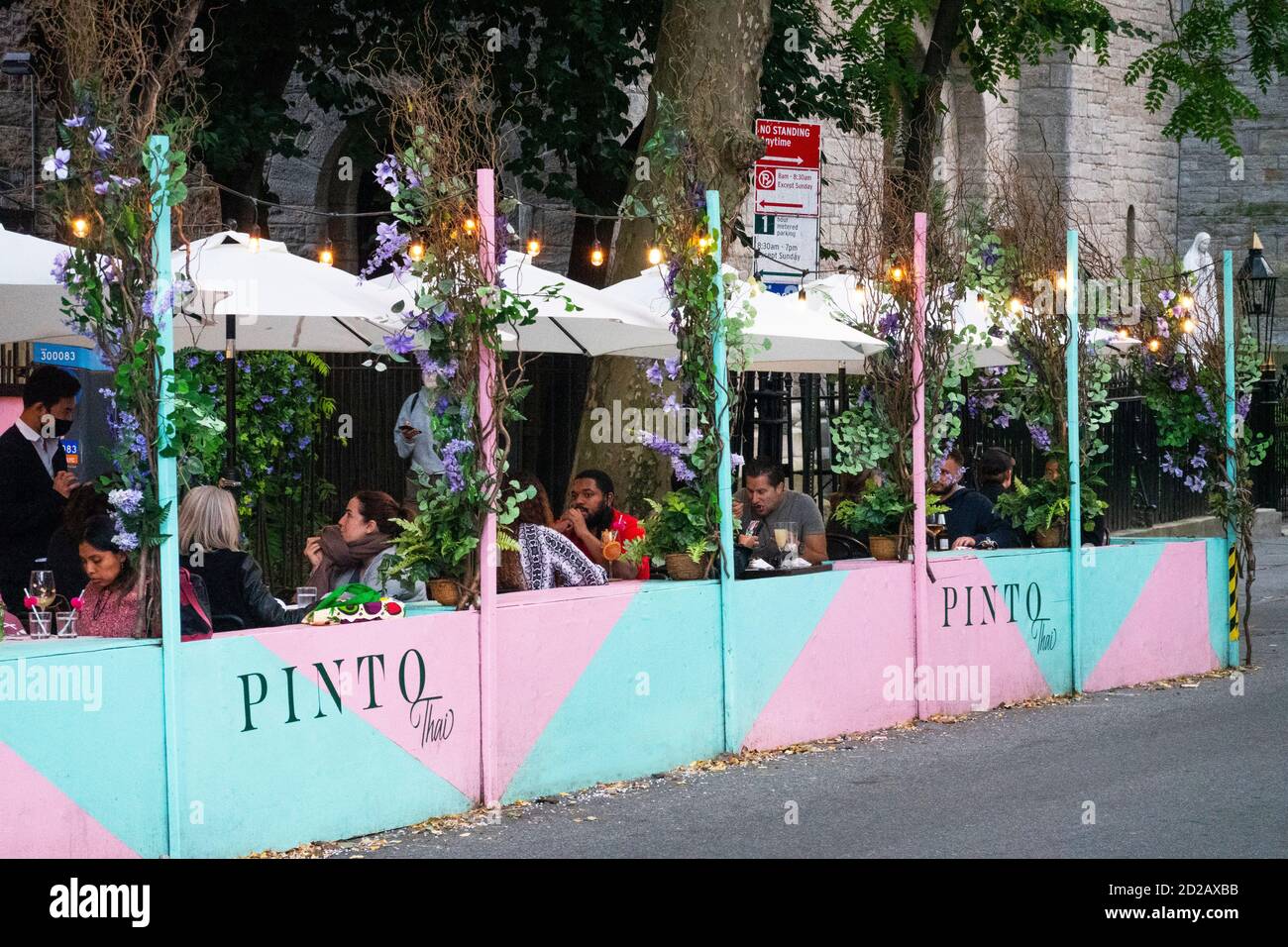 outdoor dining in the street during Covid19 regulations Brooklyn