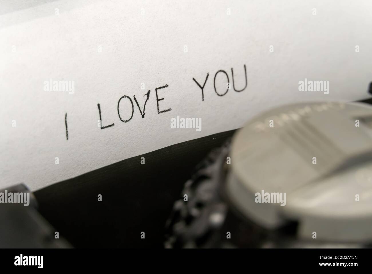 Close up of printed text I love you on an old typewriter Stock Photo ...