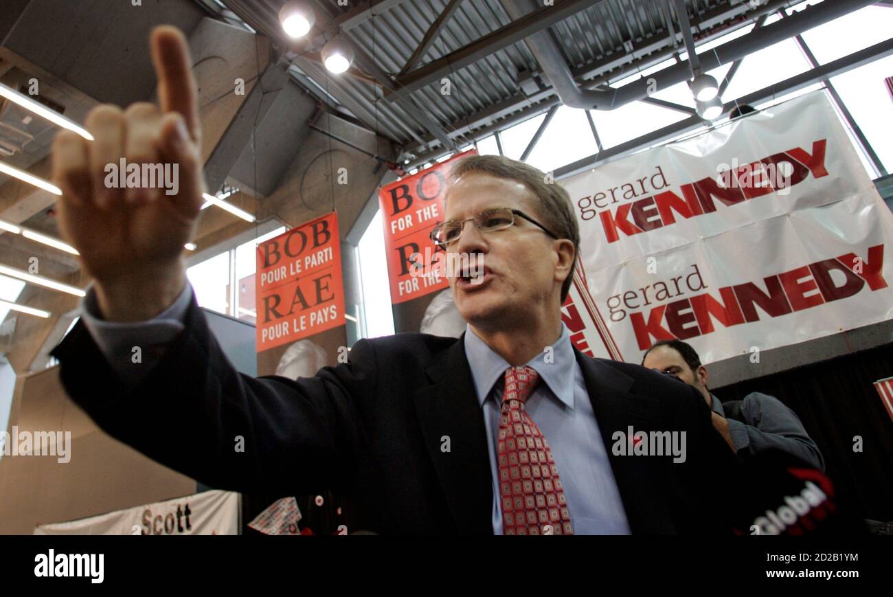 Liberal leadership candidate Gerard Kennedy speaks to supporters at the party convention in Montreal November 30, 2006. The Liberals will elect a new leader later in the week.        REUTERS/Chris Wattie    (CANADA) Stock Photo