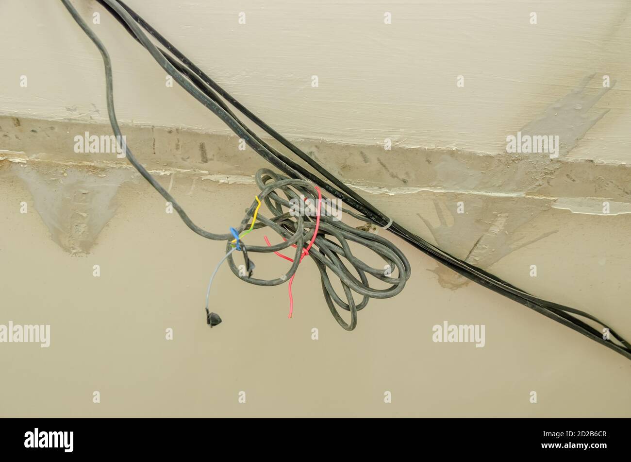 Electrical Cable Tray Installs Hanging at the Above Floor Soffit. Stock  Image - Image of line, construction: 136330327