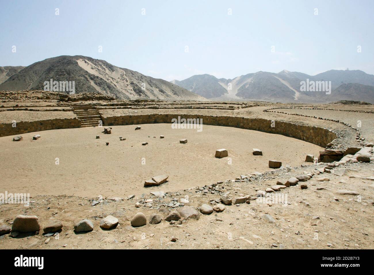 A view of an auditorium at the ruins of the ancient desert city of ...