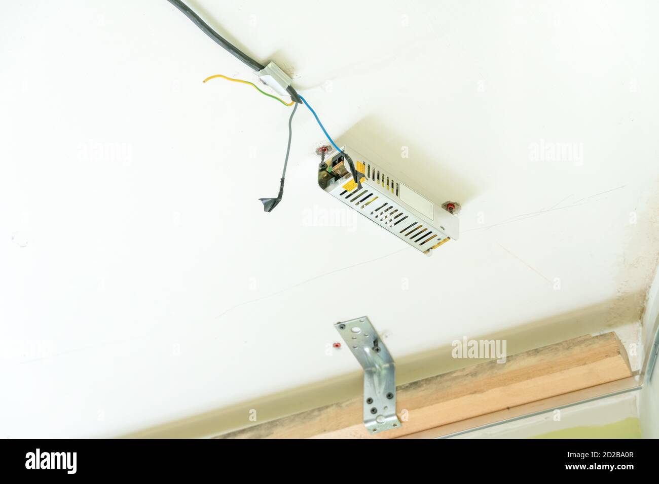 Power supply for ceiling lighting close-up, copy space Stock Photo - Alamy
