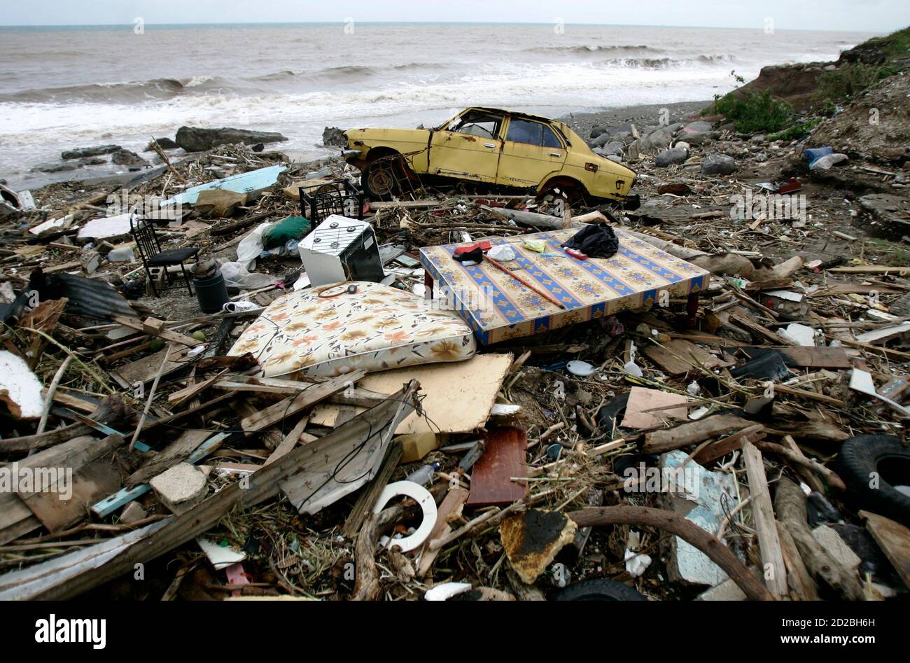 Damage is seen after Hurricane Dean passed at Bull Bay area in Kingston,  Jamaica August 20, 2007. A strengthening Hurricane Dean took aim at  Mexico's Yucatan on Monday after battering Jamaica's southern