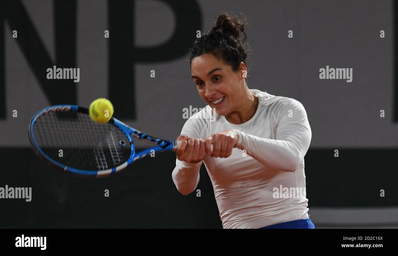 Paris, France. 06th Oct, 2020. Roland Garros Paris French Open 2020 Day 10 061020 Martina Trevisan (ITA) loses quarterfinal match Credit: Roger Parker/Alamy Live News Stock Photo