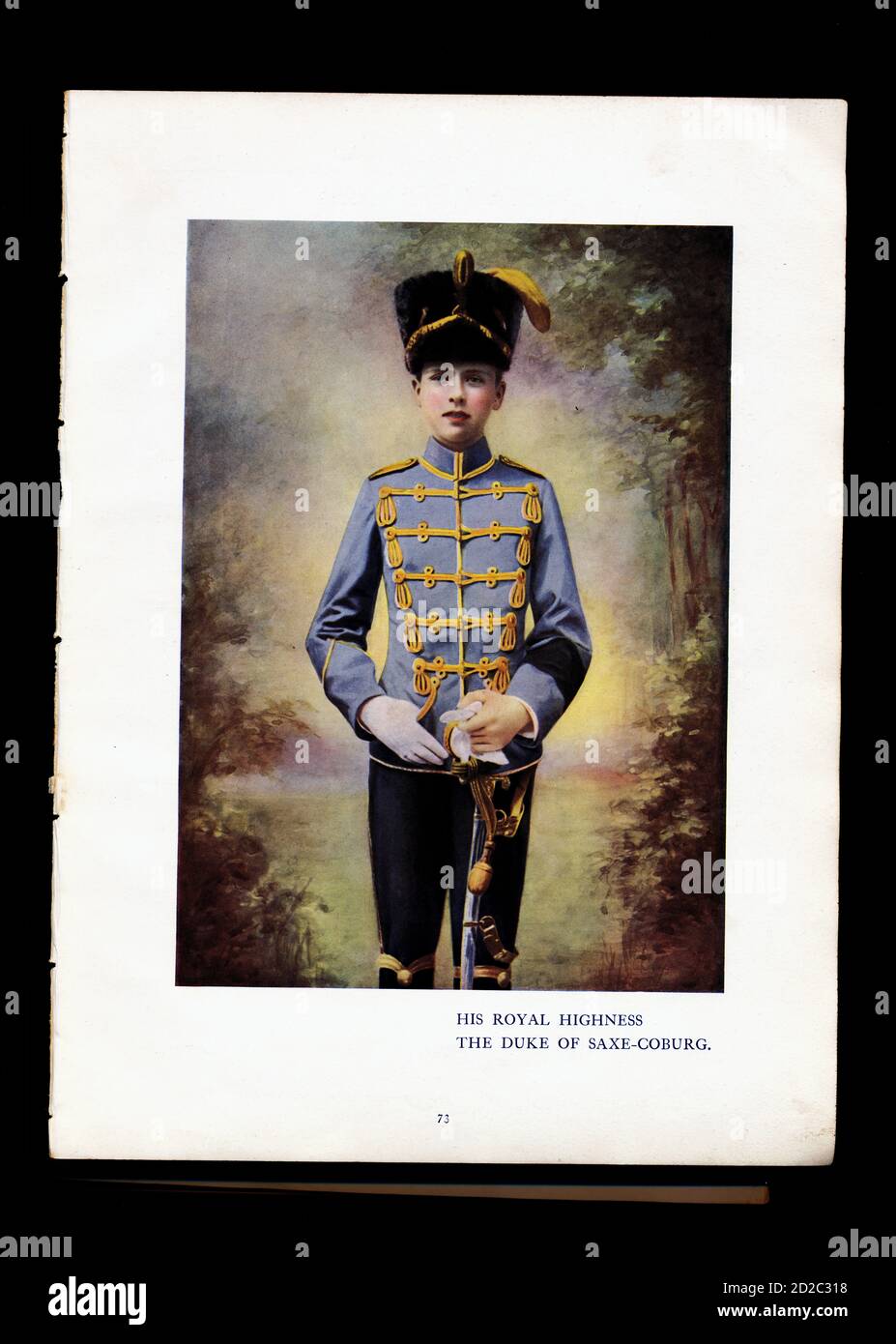 Chromolithographic portrait of Charles Edward, Duke of Saxe-Coburg and Gotha (19 July 1884 – 6 March 1954). He was a grandson of Queen Victoria and Pr Stock Photo