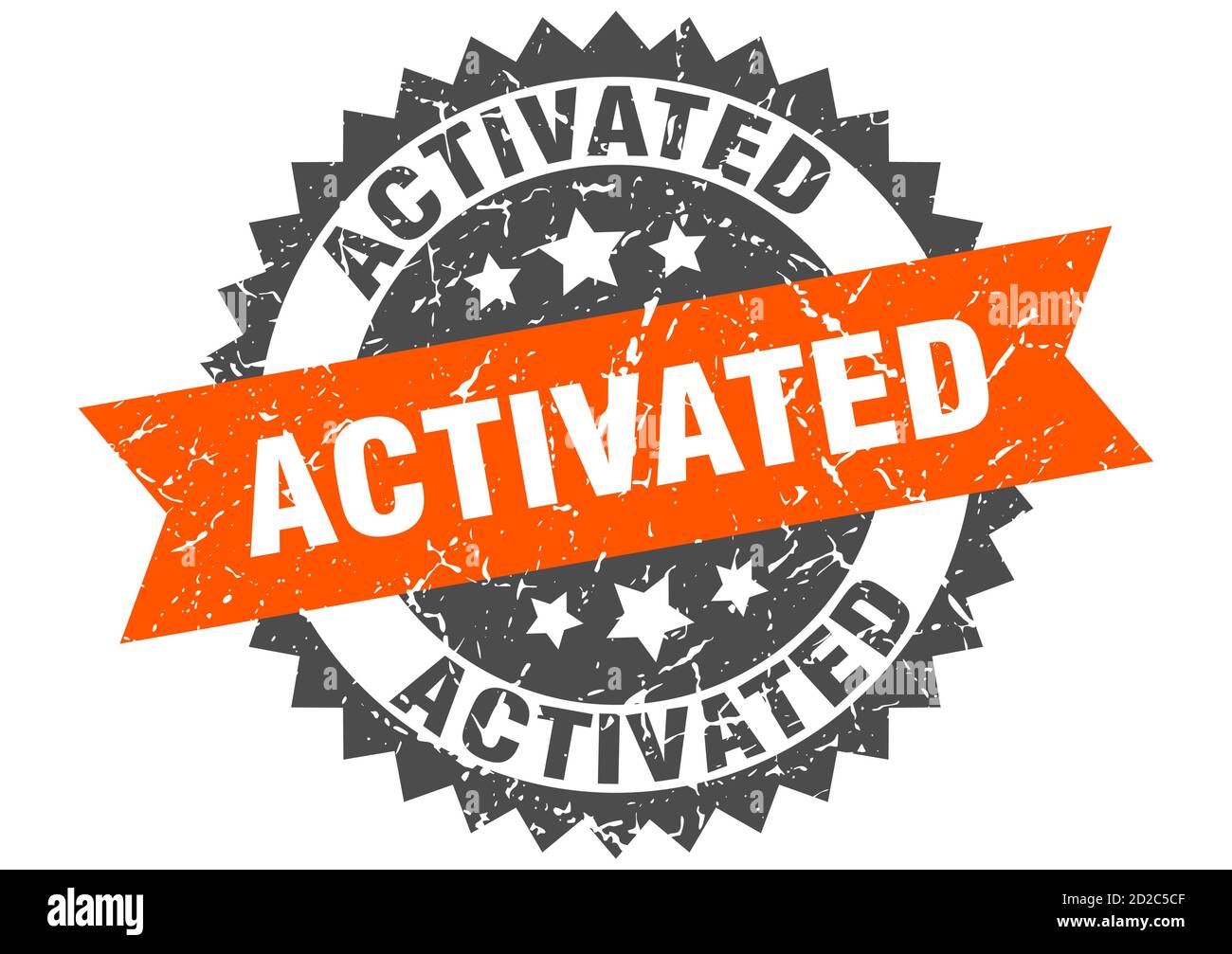 activated stamp. round grunge sign with ribbon Stock Vector Image & Art ...