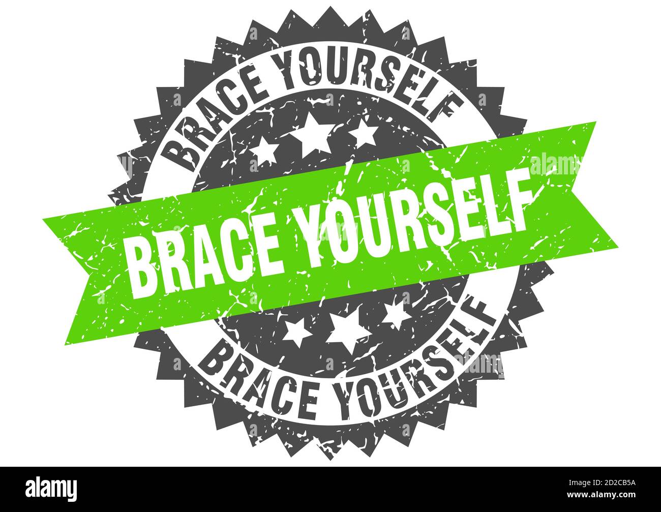 brace yourself stamp. round grunge sign with ribbon Stock Vector Image