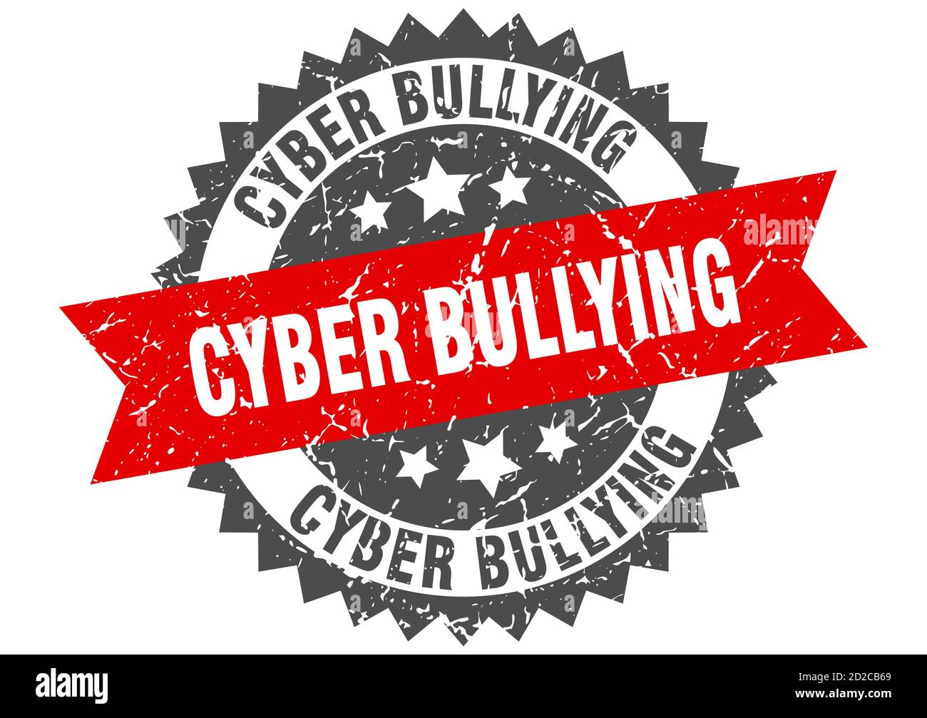 cyber bullying stamp. round grunge sign with ribbon Stock Vector Image ...