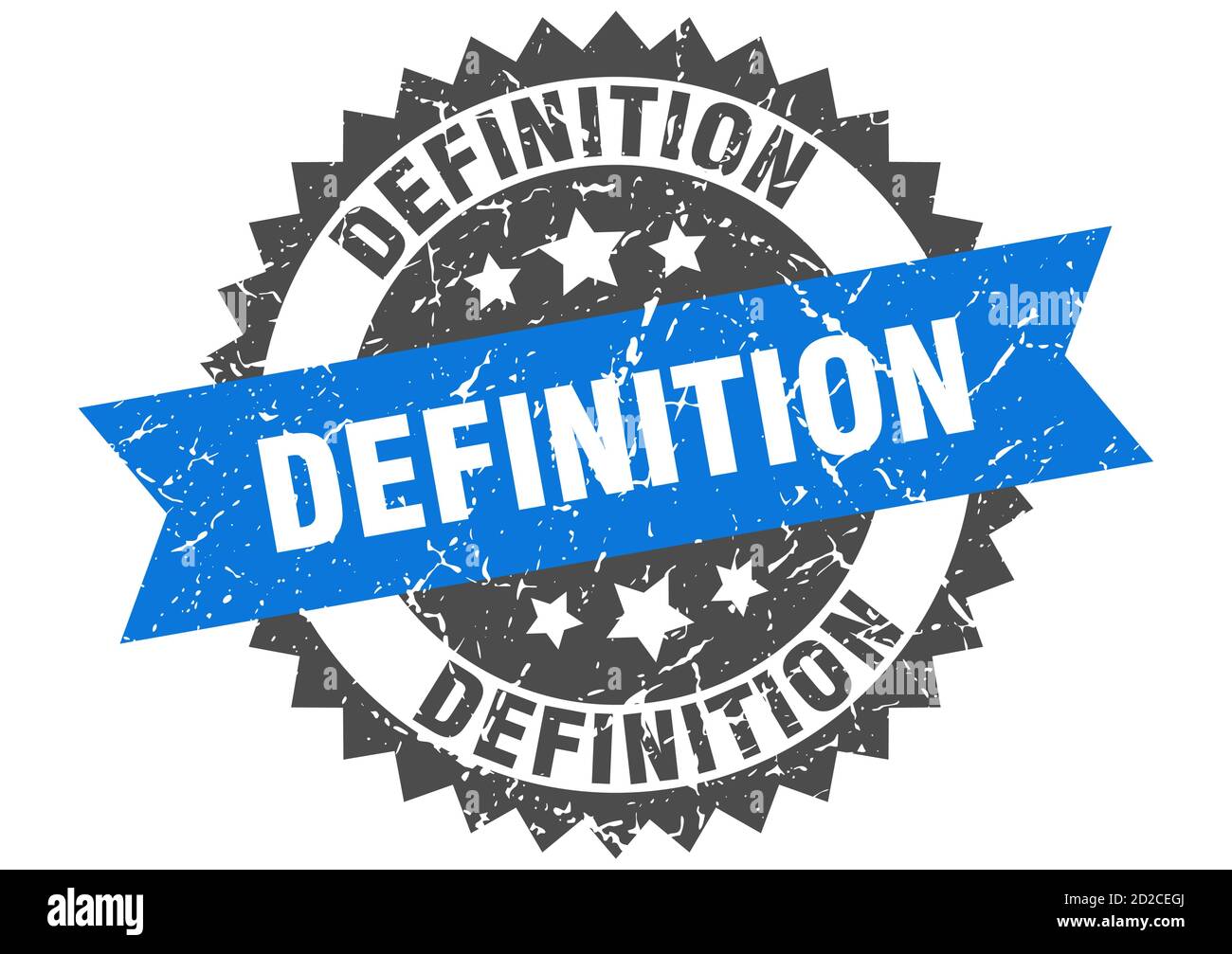 definition stamp. round grunge sign with ribbon Stock Vector Image