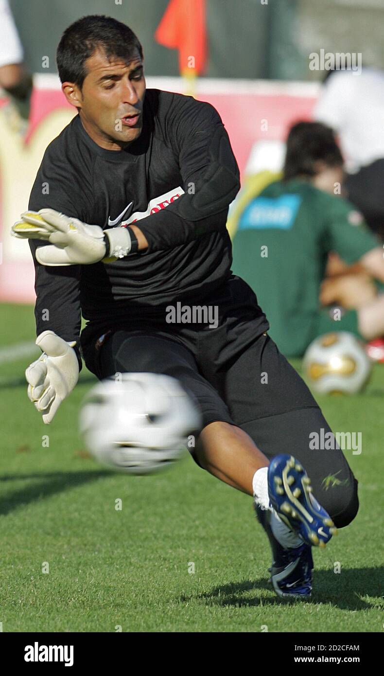 Portugal S Goalkeeper Ricardo Pereira Of Sporting Defends A Ball During A Training Session In Evora Southern Portugal May 22 2006 The Portugal Soccer Squad Will Be In The Training Camp Until The
