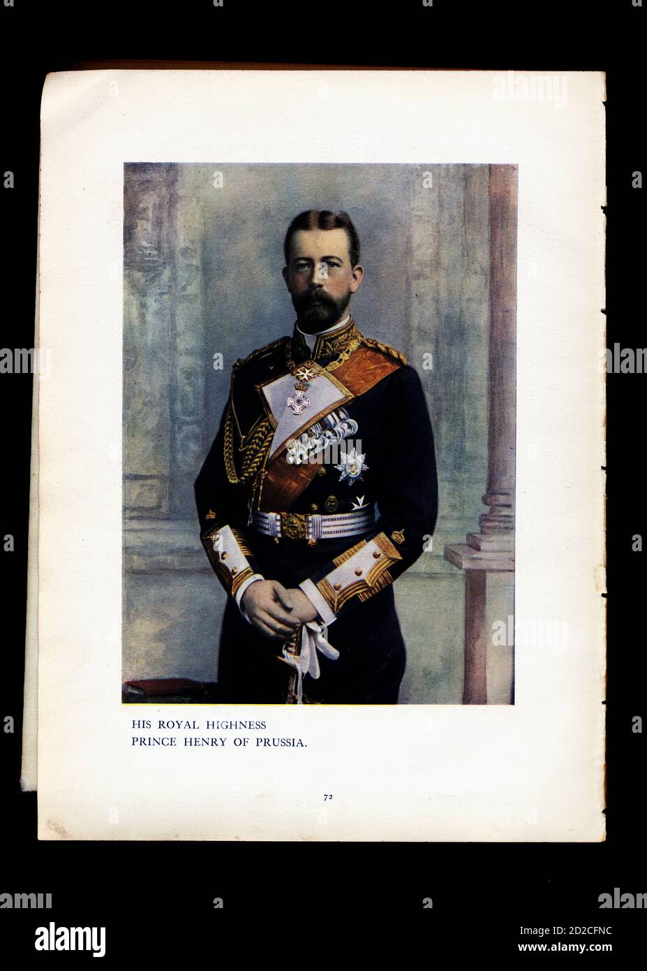 Chromolithographic portrait of Prince Henry of Prussia (14 August 1862 – 20 April 1929). He was a younger brother of the German Emperor William II (Wi Stock Photo