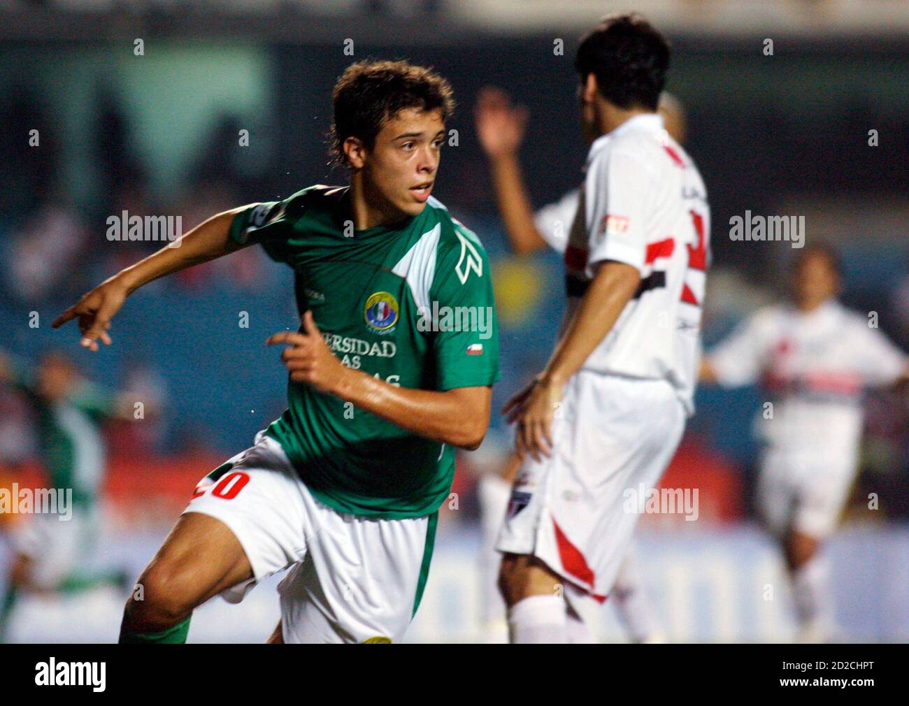 Audax Italiano S Franco Di Santo L Celebrates After Scoring A Goal Against Sao Paulo Fc In Their First Round Copa Libertadores Soccer Match In Sao Paulo April 25 2007 Reuters Caetano Barreira Brazil