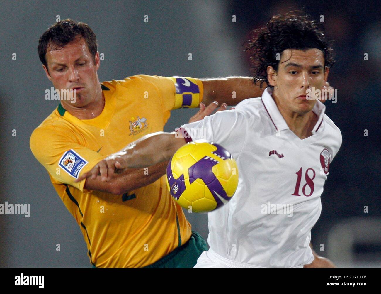 Australia S Lucas Neill Fights For The Ball With Qatar S Sebastian Soria R During Their 10 World Cup Qualifying Soccer Match In Doha June 6 09 Reuters Fadi Al Assaad Qatar Sport Soccer Stock Photo Australia S Lucas Neill Fights For The Ball With Qatar S Sebastian Soria R During Their 10 World Cup Qualifying Soccer Match In Doha June 6 09 Reuters Fadi Al Assaad Qatar Sport Soccer Stock Photo