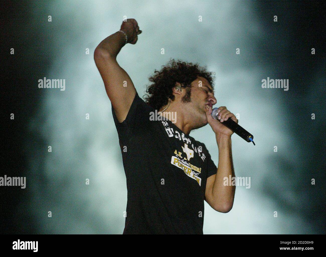 Carlos Tarque, lead singer of Spanish rock band MClan, performs during