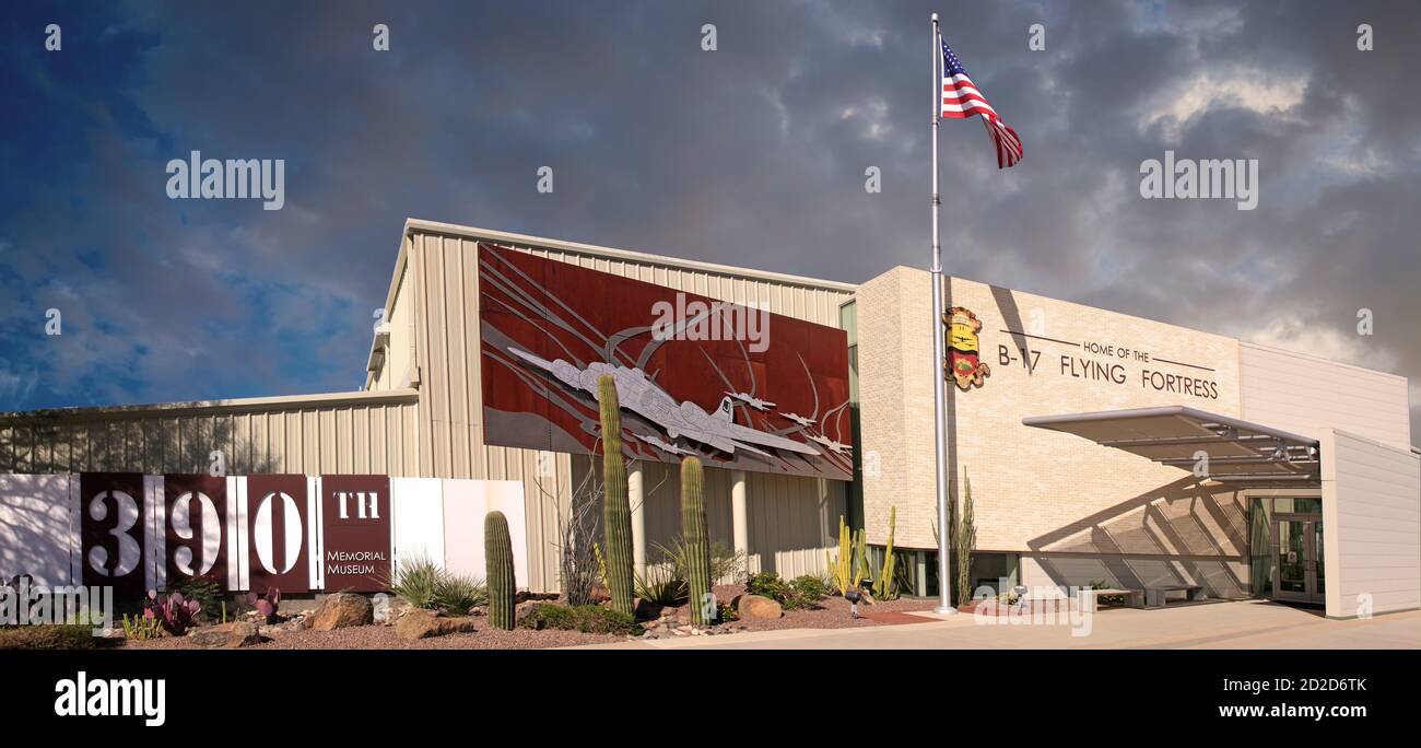 The 390th Memorial Museum building inside the Pima Air and Space museum, Tucson AZ Stock Photo