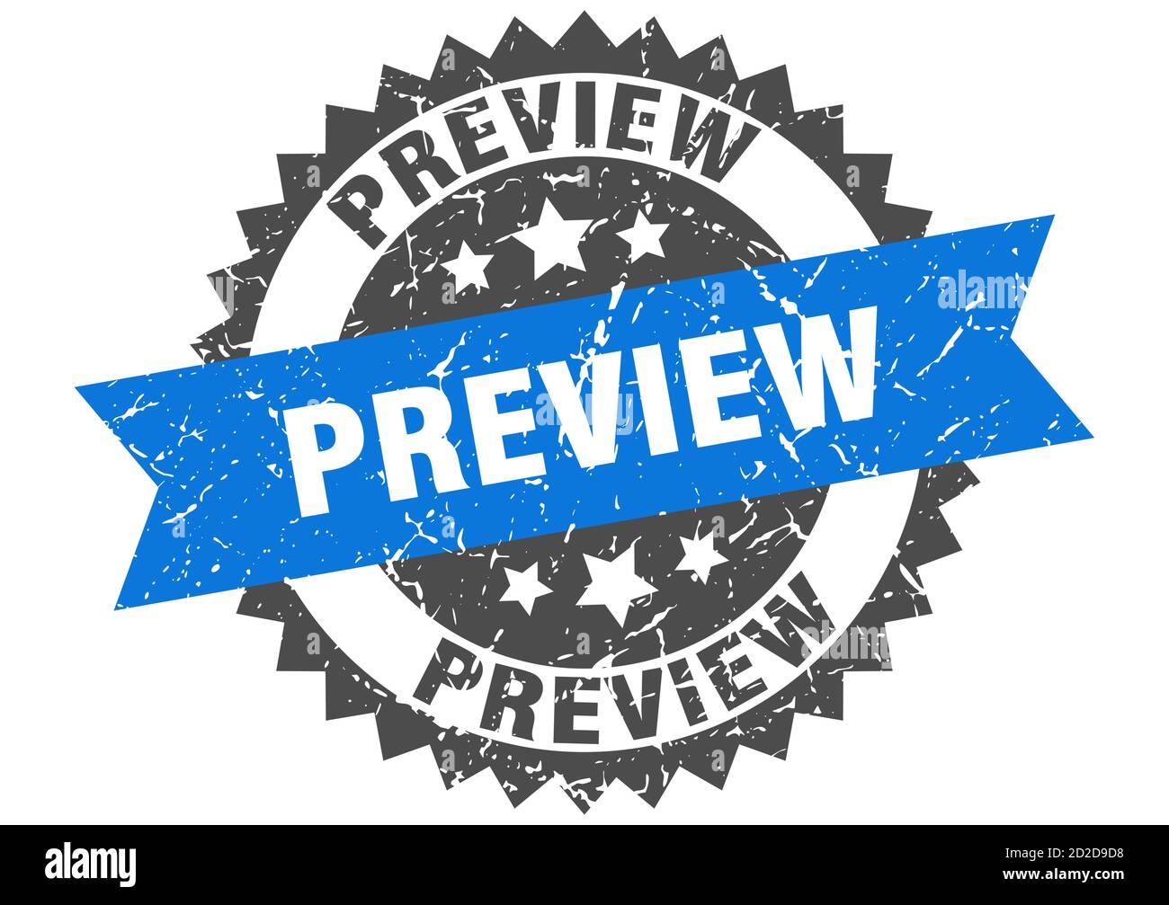 preview stamp. round grunge sign with ribbon Stock Vector