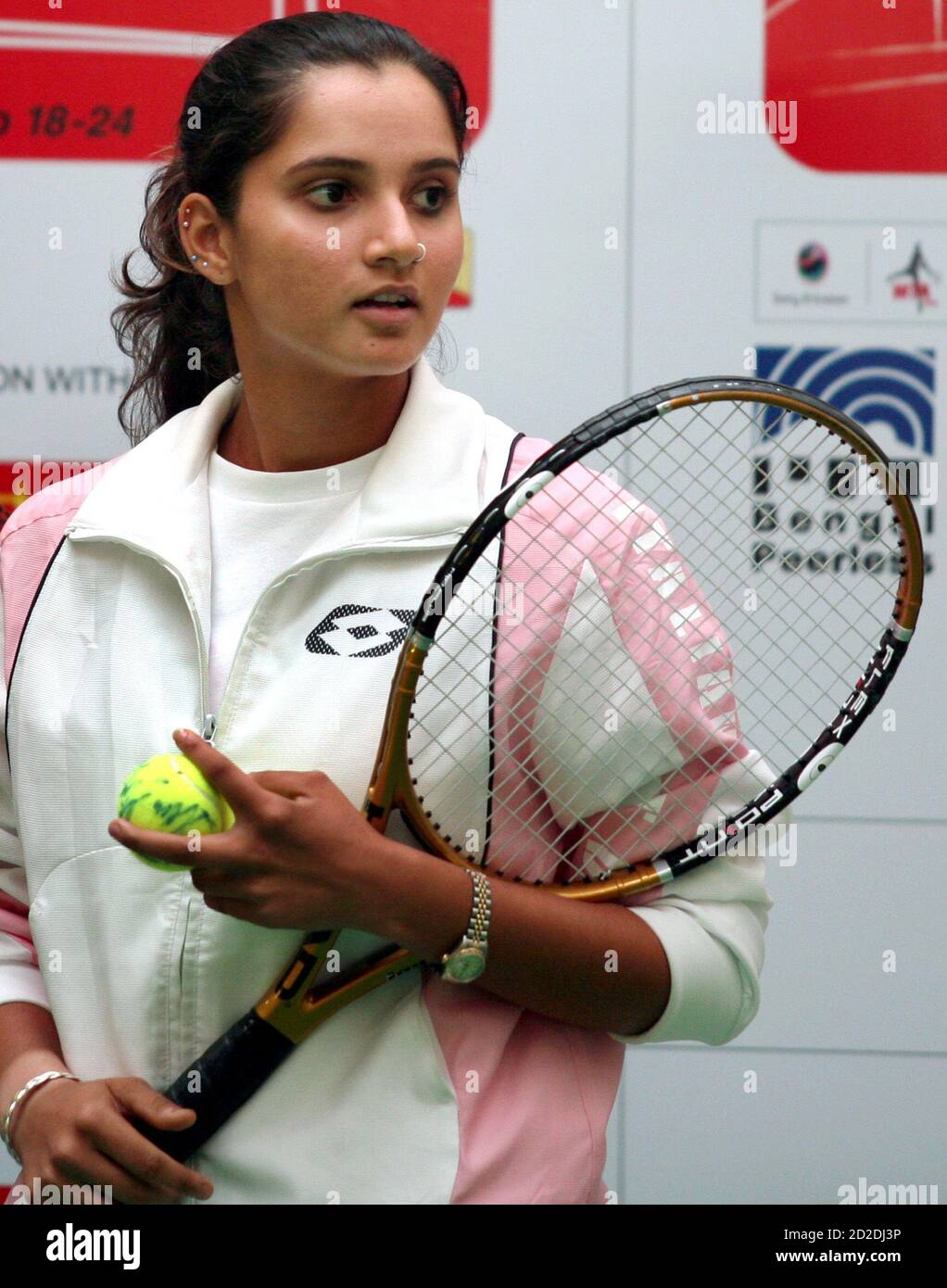 India's tennis player Sania Mirza attends a promotional event for the  upcoming WTA tennis tournament during a function in Mumbai September 14,  2006. The WTA tennis tournament will take place in the