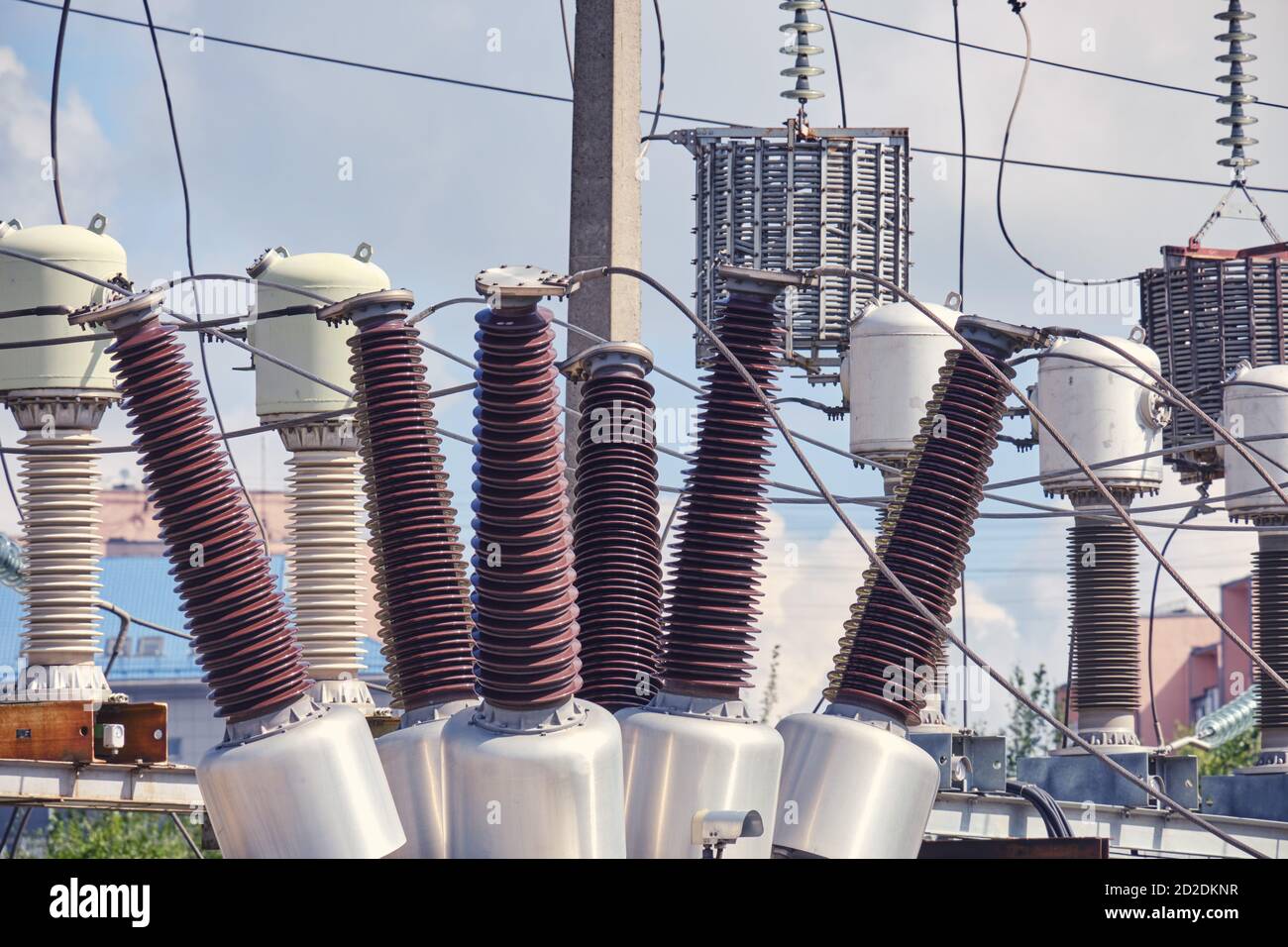 Power transformers in an electrical substation, close-up Stock Photo - Alamy
