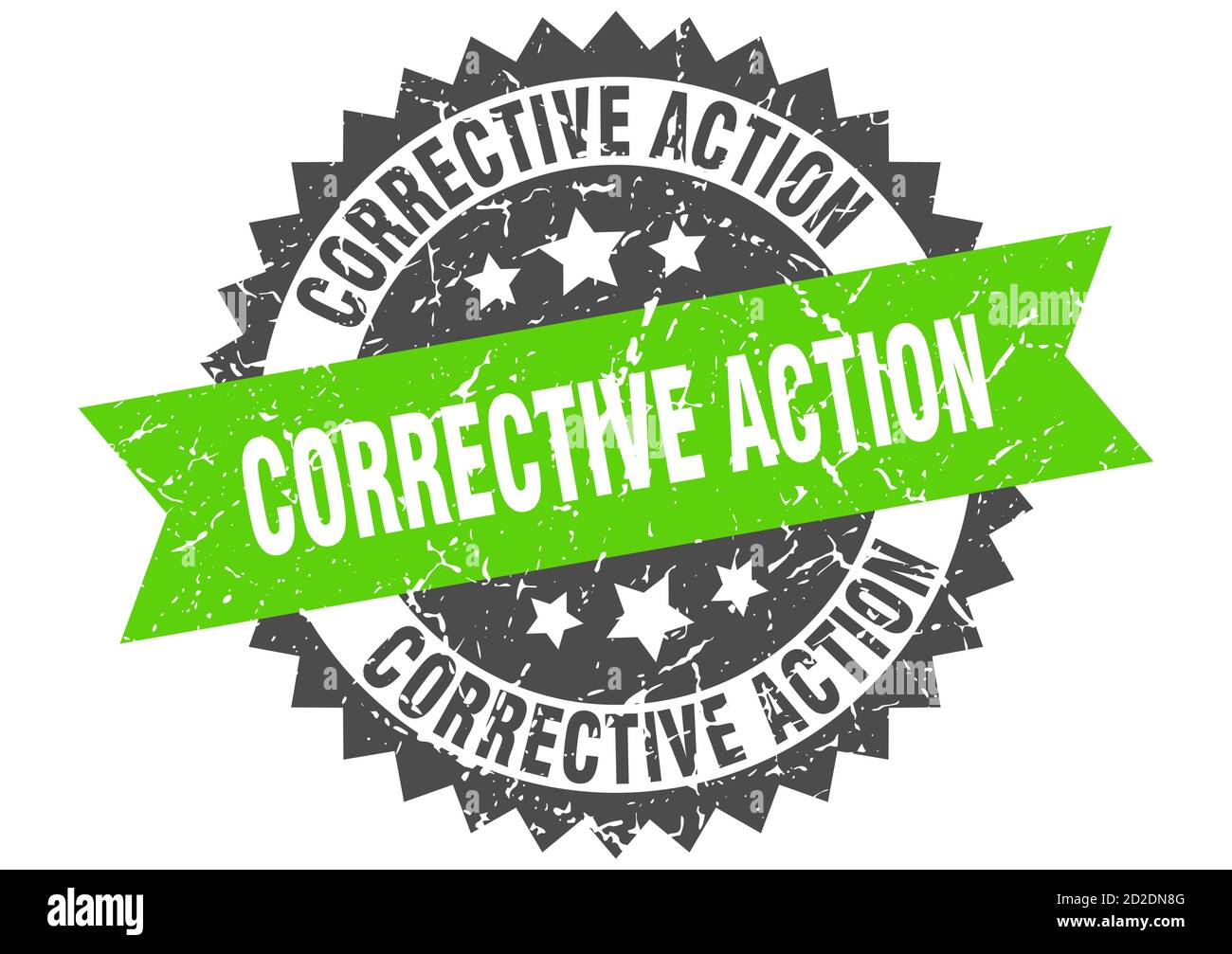 corrective action stamp. round grunge sign with ribbon Stock Vector ...