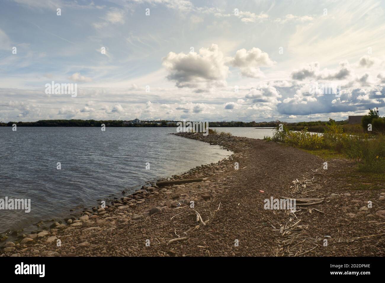 View from the Onondaga Lake West Trail in Geddes, New York Stock Photo