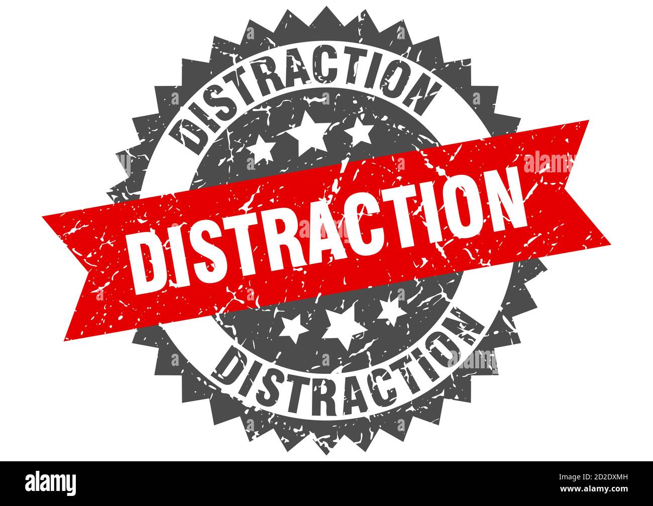 distraction stamp. round grunge sign with ribbon Stock Vector Image ...