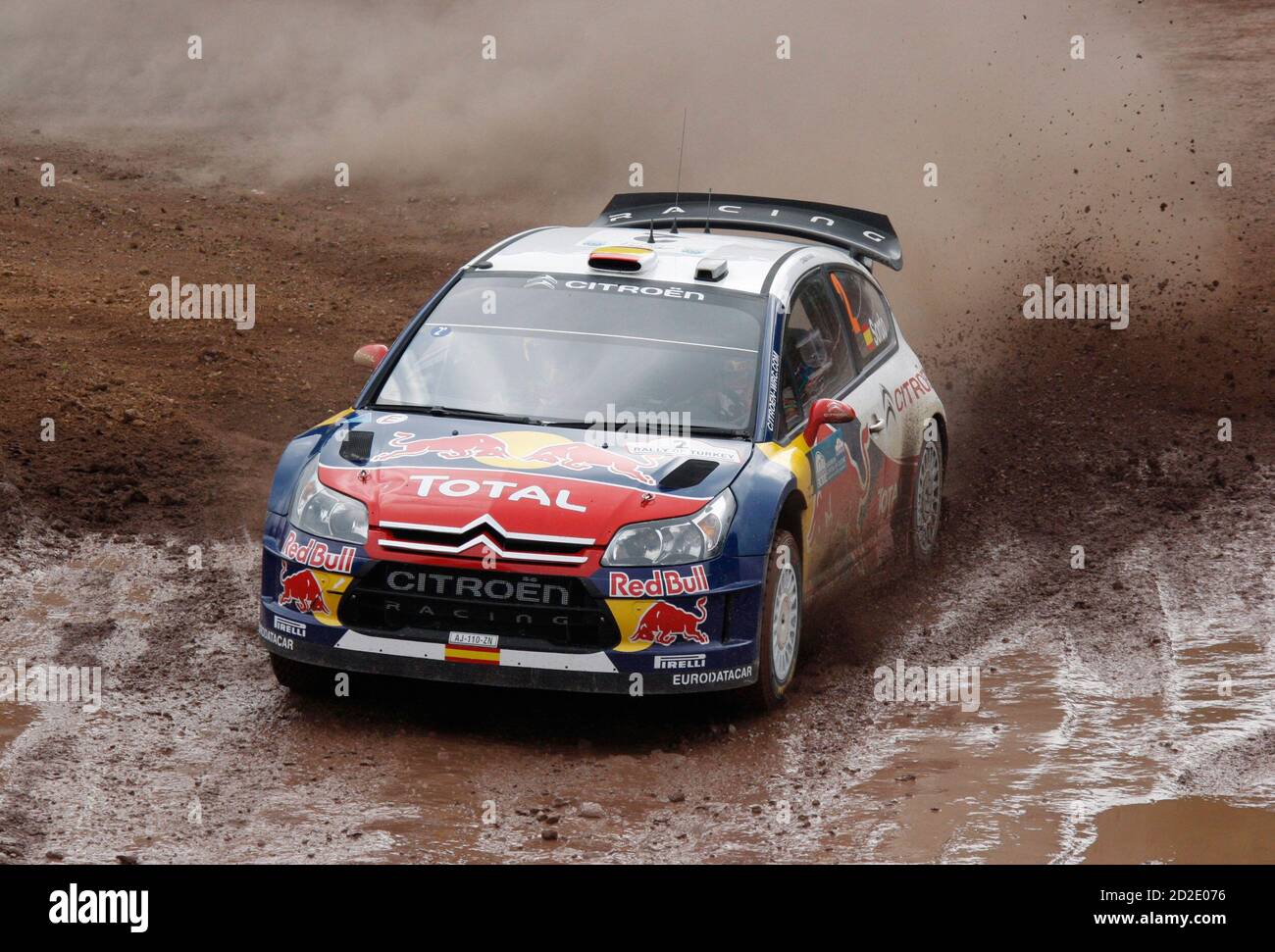 Dani Sordo Of Spain And His Co Driver Marc Marti Drive Their Citroen C4 Wrc On
