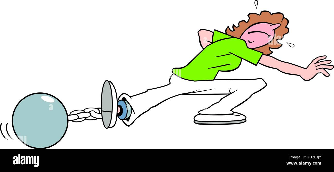 Ball and Chain Woman Stock Photo Alamy