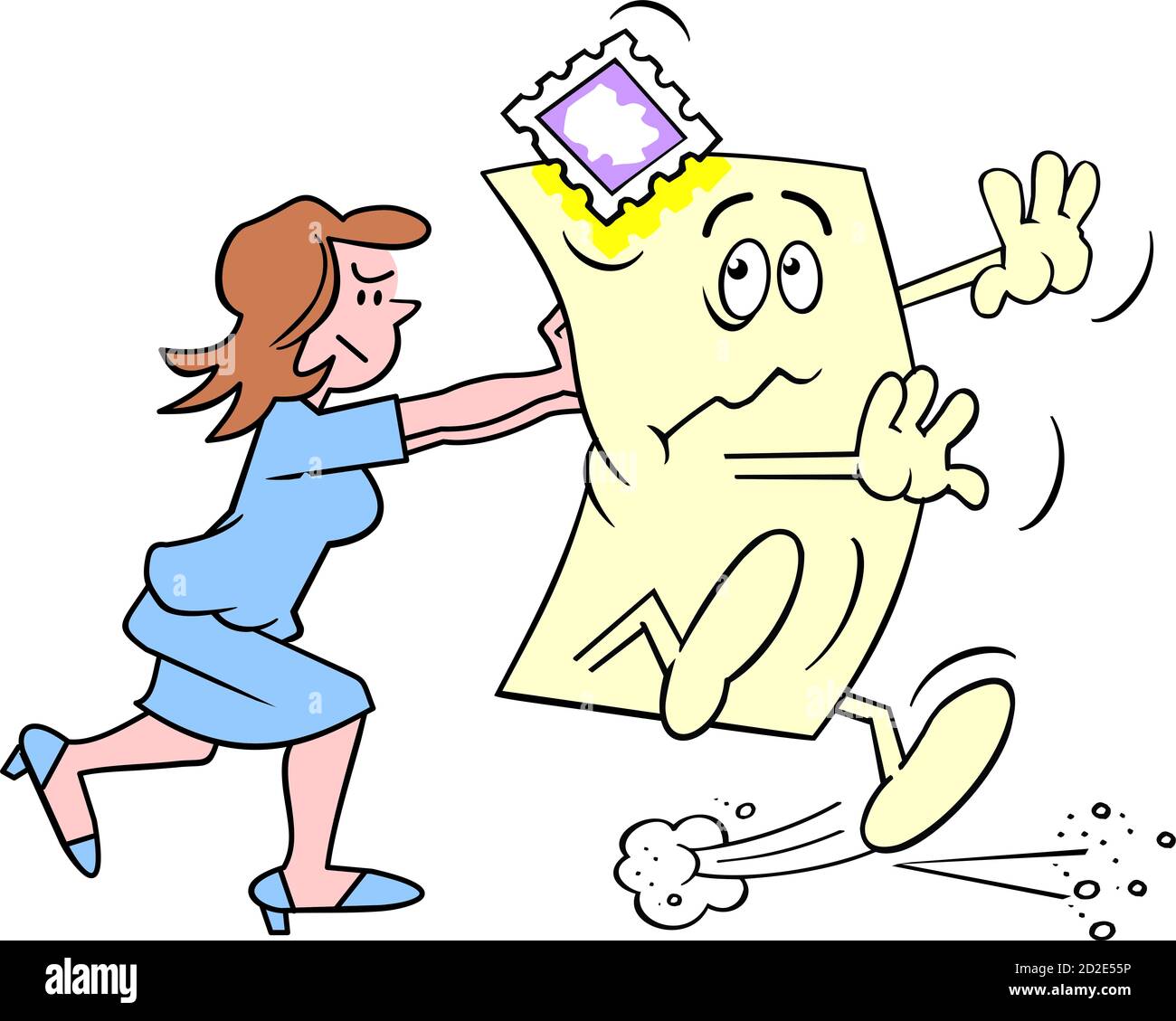Pushing the Envelope Woman Stock Photo - Alamy