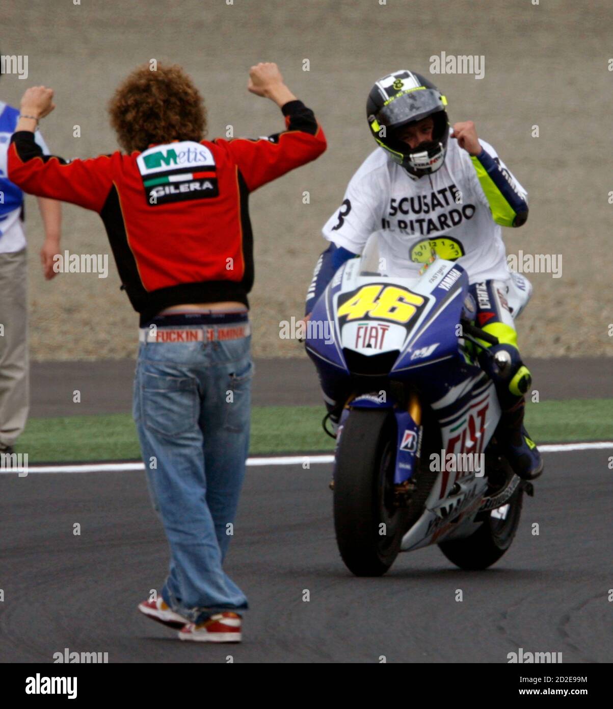 Yamaha MotoGP rider Valentino Rossi (R 