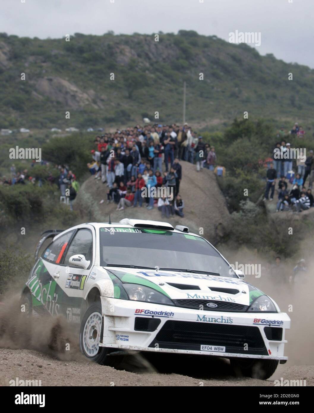Luis Perez Companc Of Argentina Drives His Ford Focus Wrc During The Fourth Stage In The First Leg Of The Rally Of Argentina In The Northern Argentine Province Of Cordoba April 28