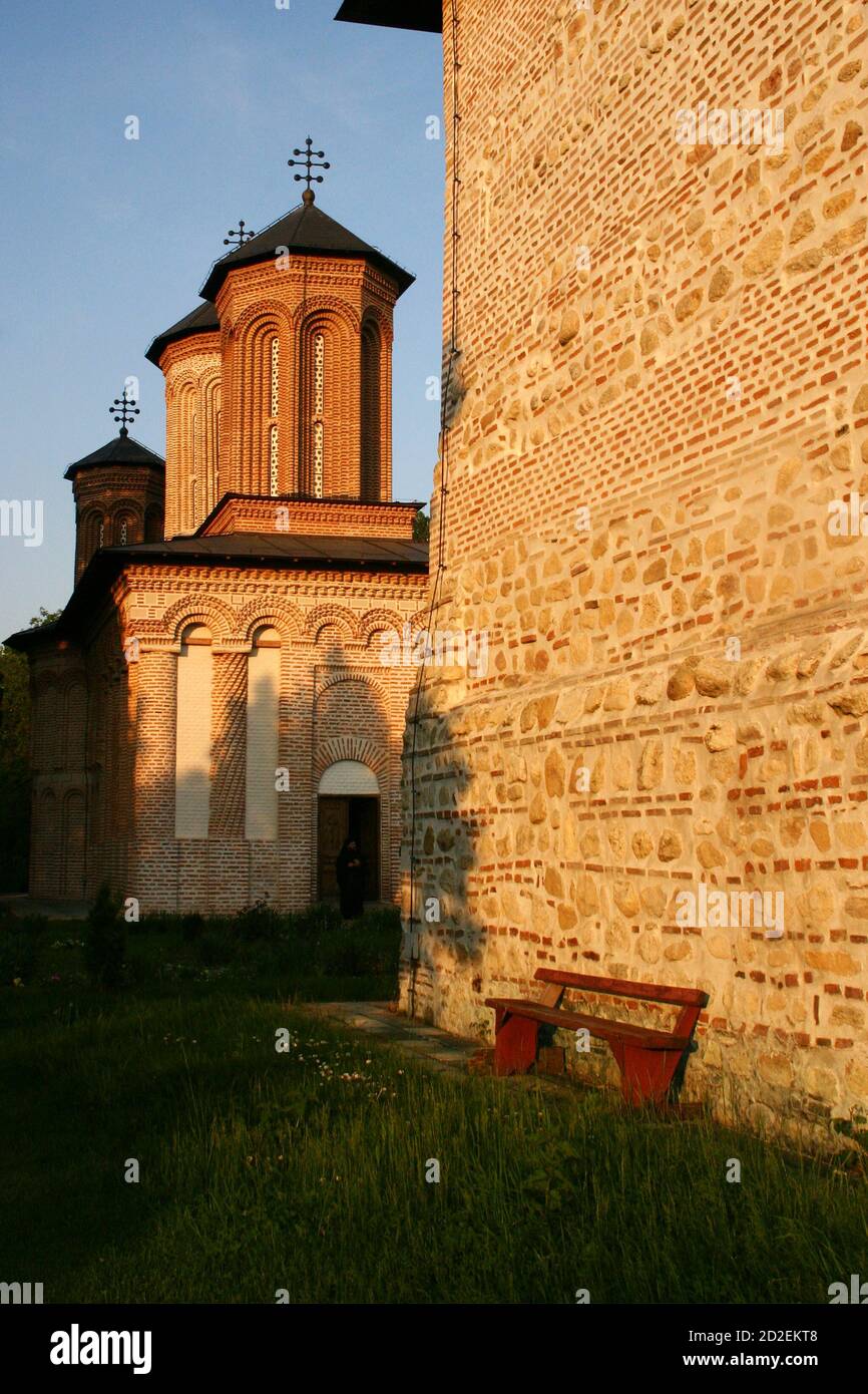 Exterior view of the 15th century Christian Orthodox Snagov Monastery ...