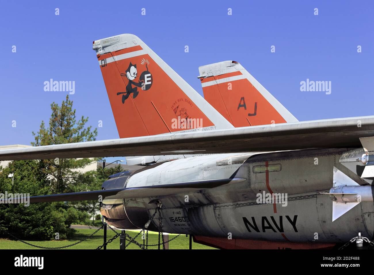 Grumman F-14D Tomcat fighter jet on permanent display Bethpage Long Island New York Stock Photo