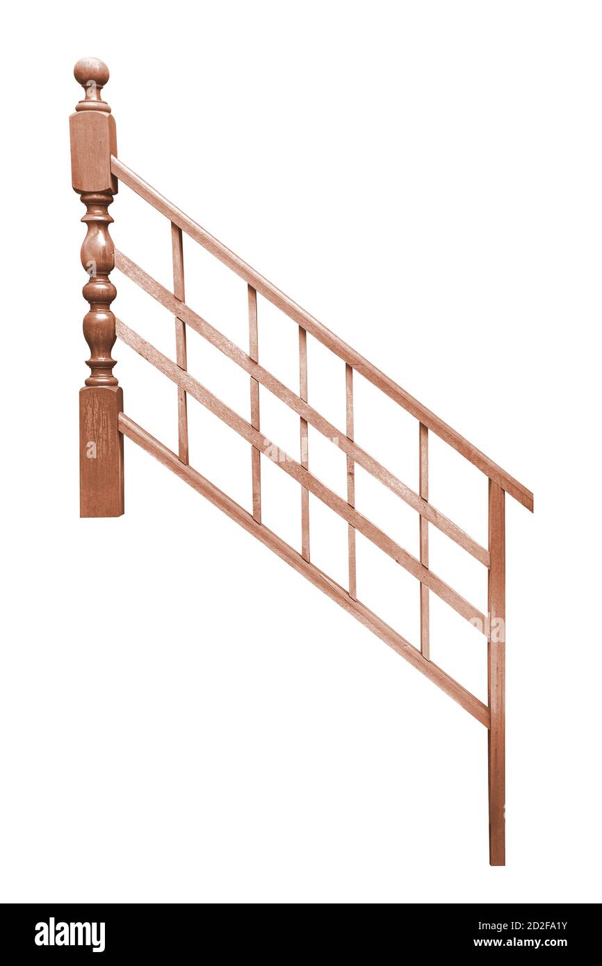 Wooden railing isolated on white, with clipping path Stock Photo Alamy