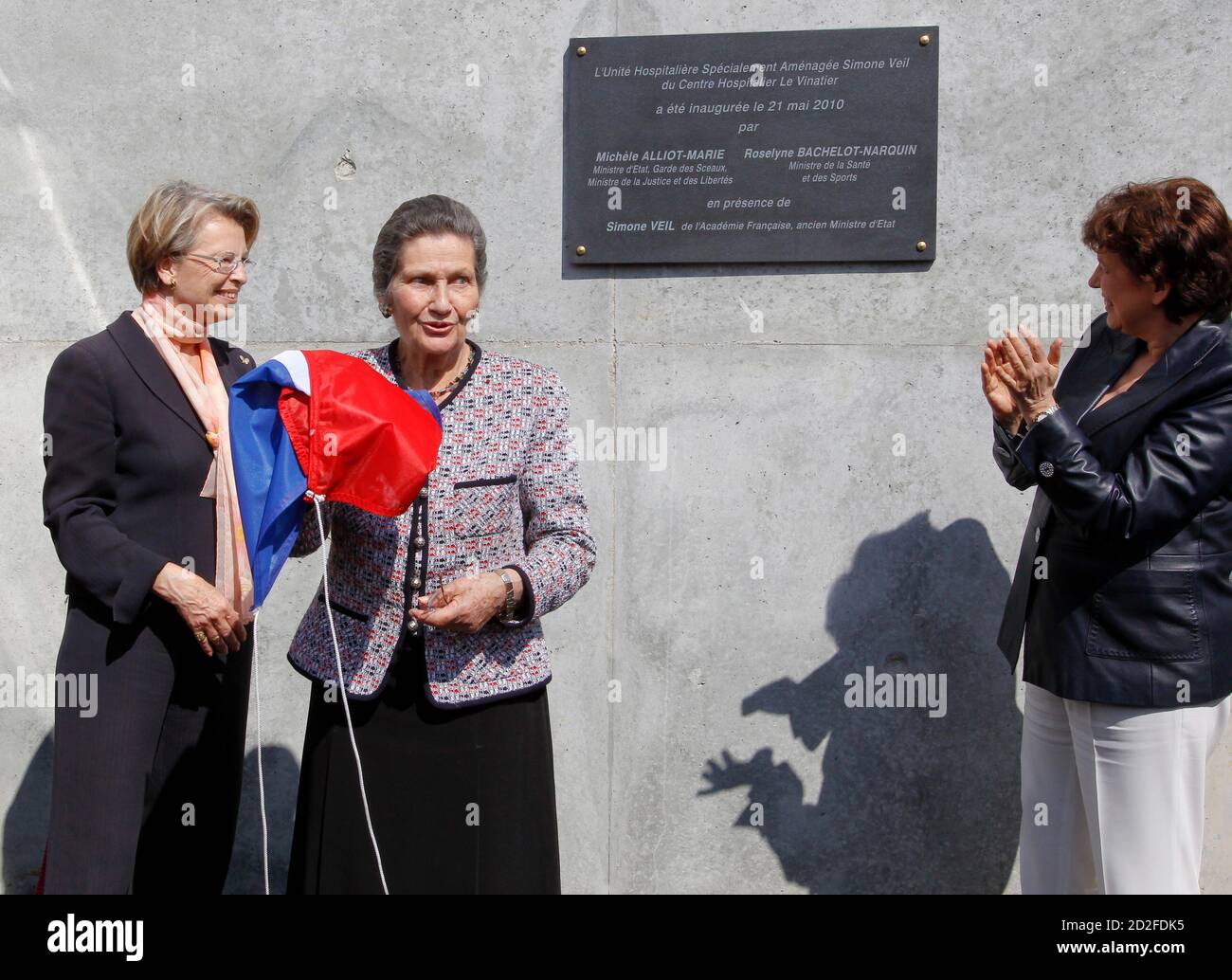 From L R French Justice Ministers Michele Alliot Marie Former Politician And Academician Simone Veil And Health Minister Roselyne Bachelot Narquin Inaugurate The First Simone Veil French Hospital Prison In Bron Near Lyon May 21 10