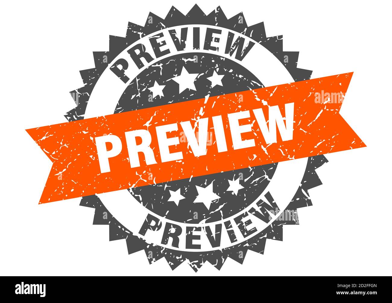 preview stamp. round grunge sign with ribbon Stock Vector