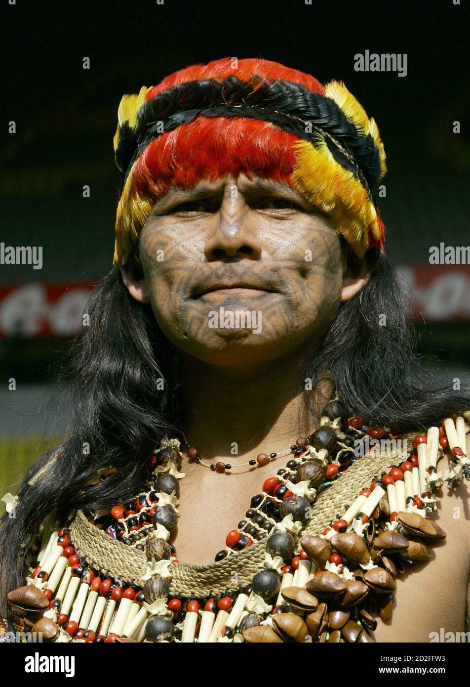Abran Tzamarenda Naychapi A Shaman Of The Ecuadorian Amazon Territories Poses In The Soccer Stadium In Dortmund May 3 06 The Embassy Of Ecuador On Wednesday Presented Its Cultural Programme For The Abran Tzamarenda Naychapi A Shaman Of The Ecuadorian Amazon Territories Poses In The Soccer Stadium In Dortmund May 3 06 The Embassy Of Ecuador On Wednesday Presented Its Cultural Programme For The