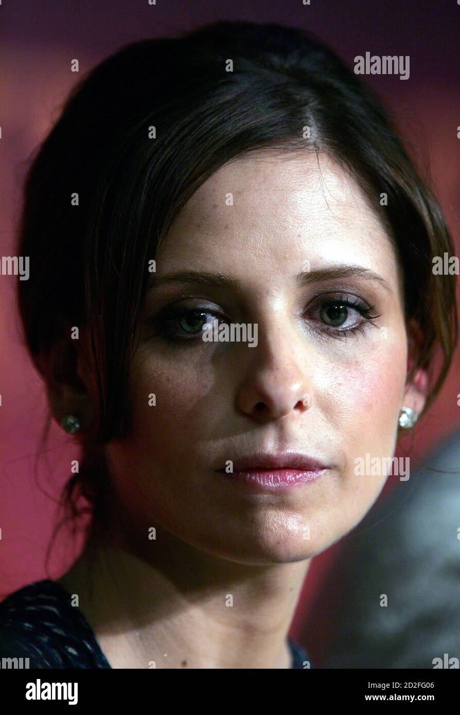U.S. actress Sarah Michelle Gellar attends a news conference for U.S. director Richard Kelly's  in-competition film 'Southland Tales' at the 59th Cannes Film Festival May 21, 2006. Stock Photo