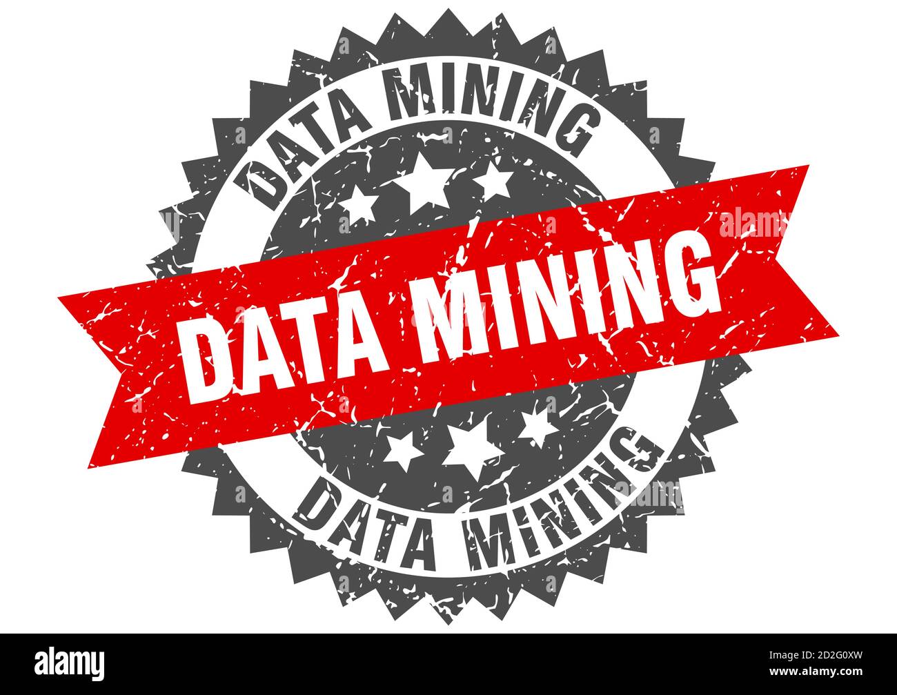 data mining stamp. round grunge sign with ribbon Stock Vector