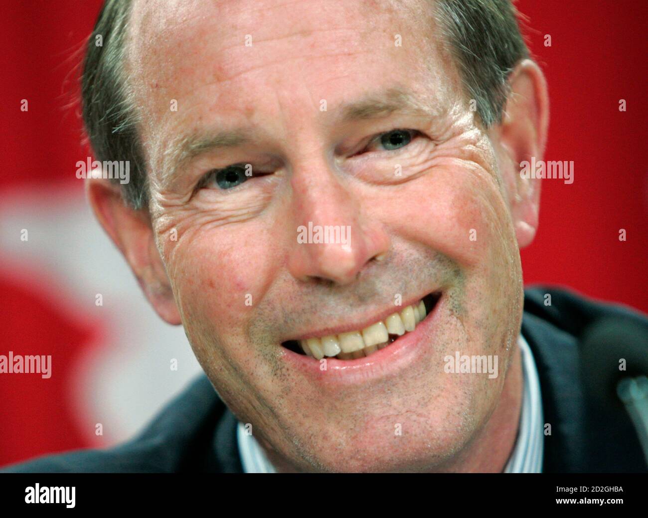 Bank of Canada Governor David Dodge reacts while speaking during a news conference upon the release of the Monetary Policy Report in Ottawa July 12, 2007.        REUTERS/Chris Wattie   (CANADA) Stock Photo
