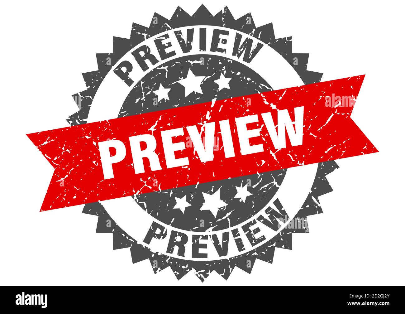 preview stamp. round grunge sign with ribbon Stock Vector