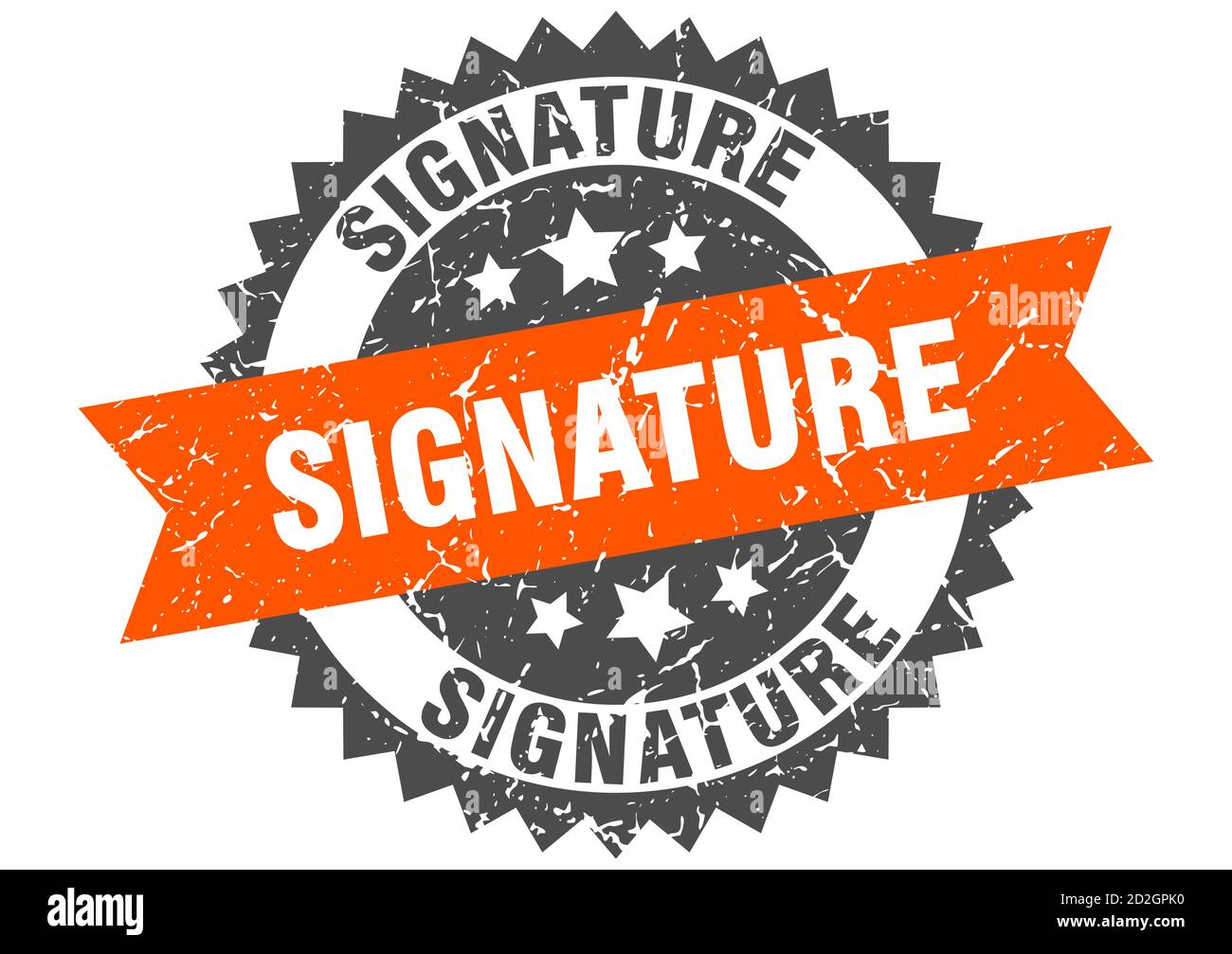 signature stamp. round grunge sign with ribbon Stock Vector Image & Art ...