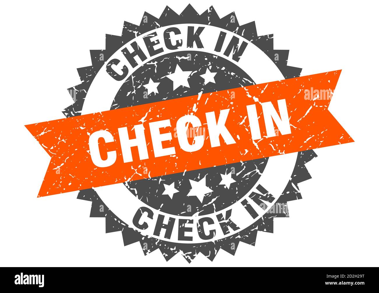 check in stamp. round grunge sign with ribbon Stock Vector Image & Art ...
