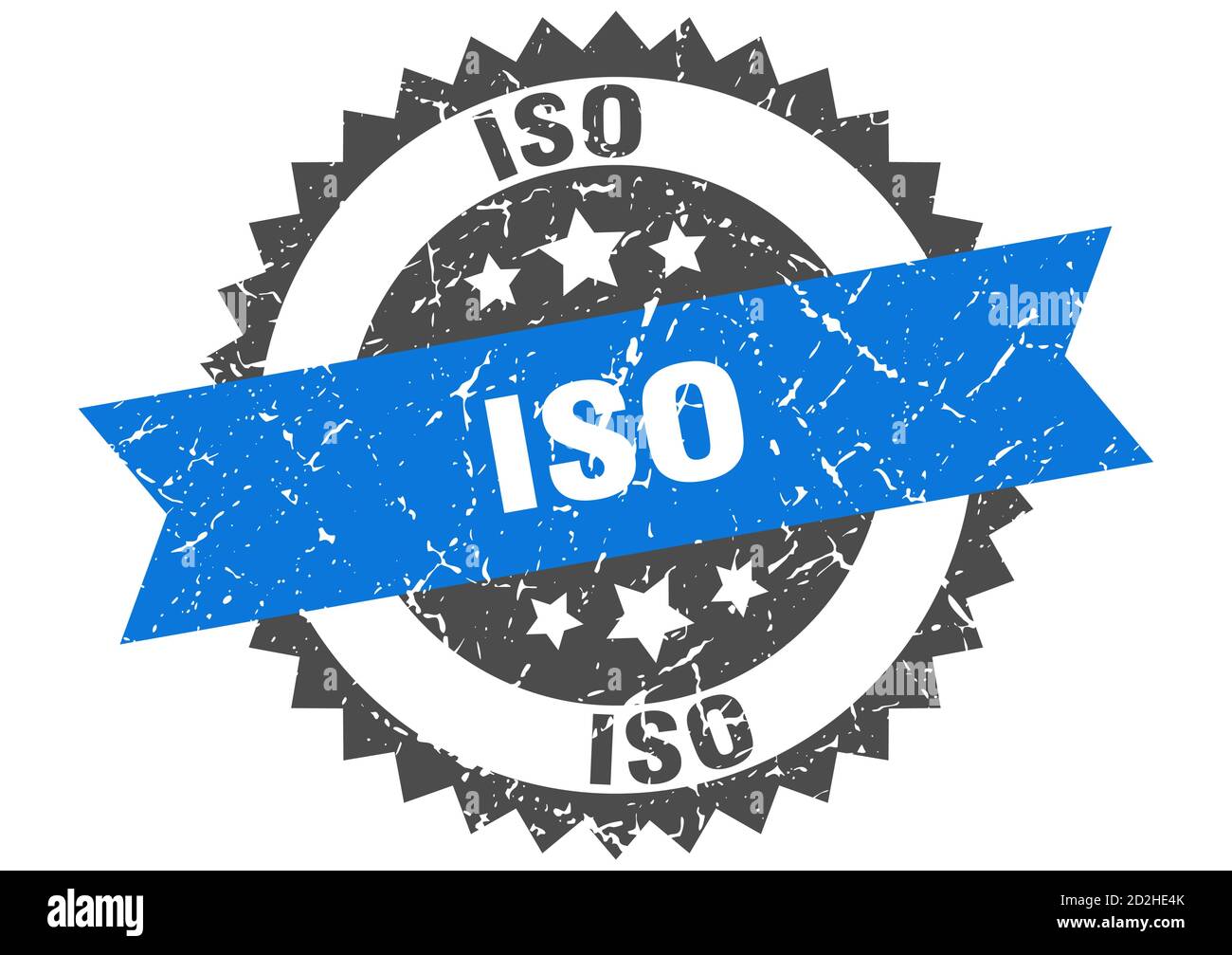 iso stamp. round grunge sign with ribbon Stock Vector Image & Art - Alamy
