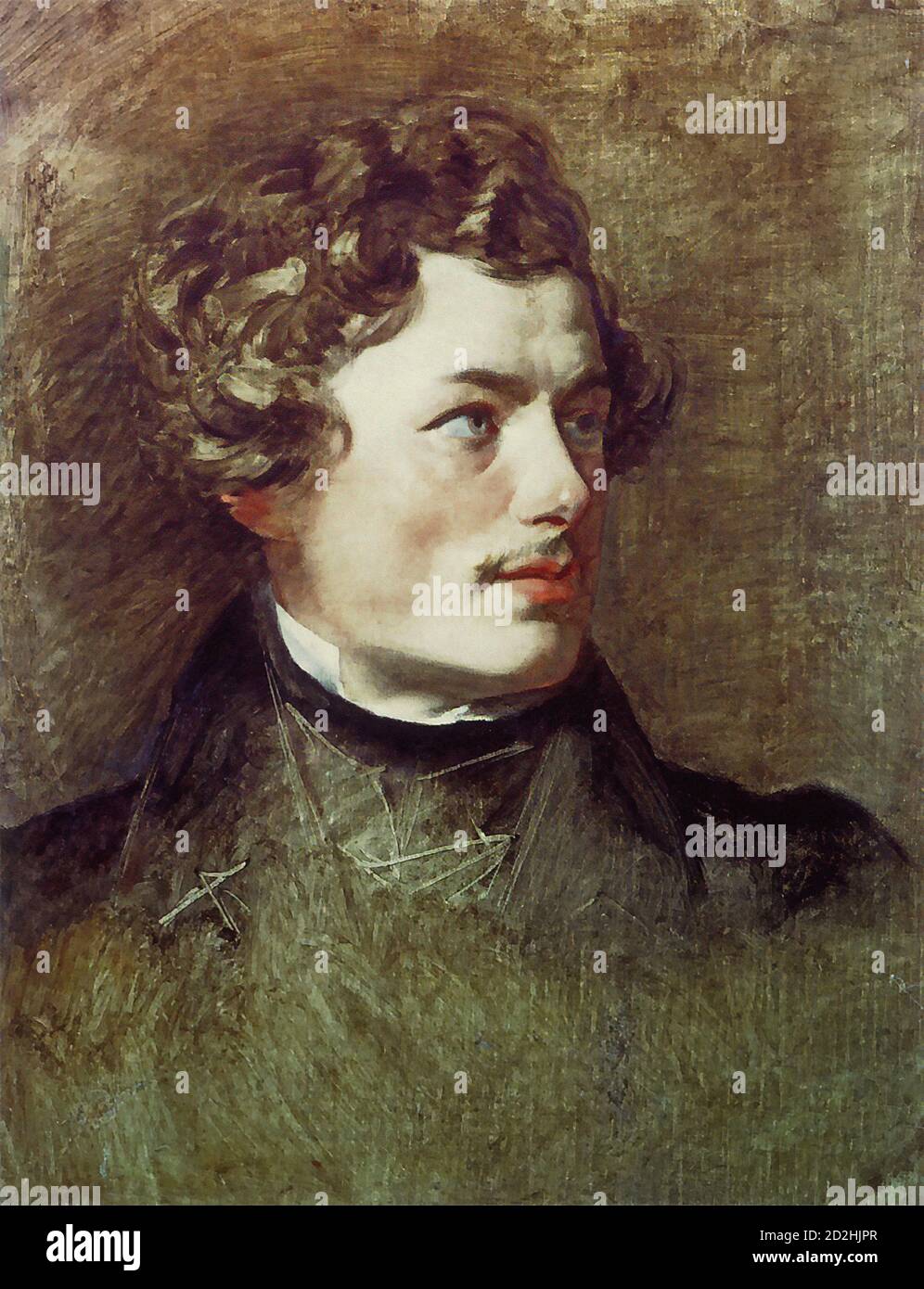 Amerling Friedrich Von - Portrait of Josef Danhauser - Austrian School - 19th  Century Stock Photo