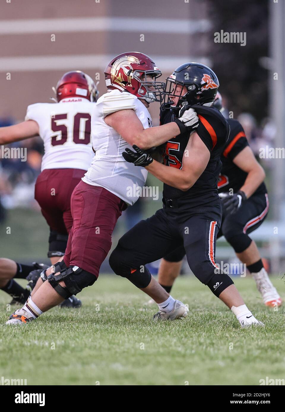 Football action with Rigby vs Post Falls High School in Post Falls